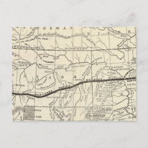Cartão Postal Mapa da Ferrovia Northern Pacific