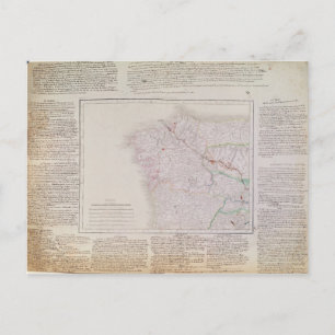 Cartão Postal Mapa da Galiza com a rota do exército francês