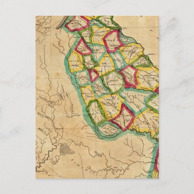 Cartão Postal Mapa da Geórgia (Frente)