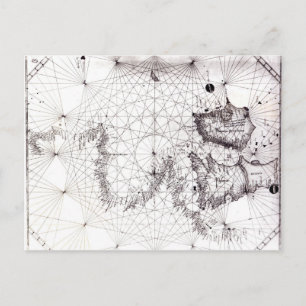 Cartão Postal Mapa da Grã-Bretanha, da França e da Espanha Exc