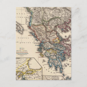 Cartão Postal Mapa da Graça, Macedônia, Trácia