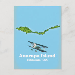 Cartão Postal Mapa da Ilha Anacapa Califórnia EUA