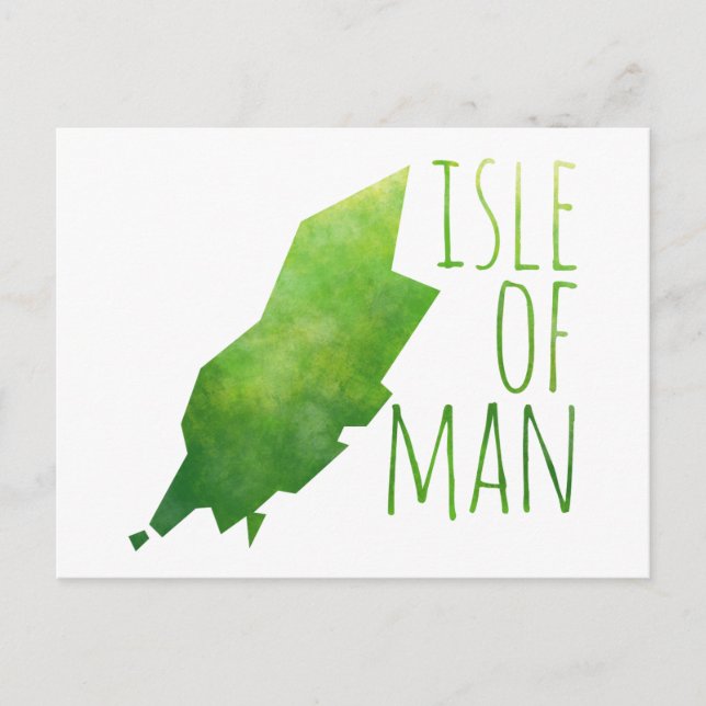 Cartão Postal Mapa Da Ilha De Man (Frente)