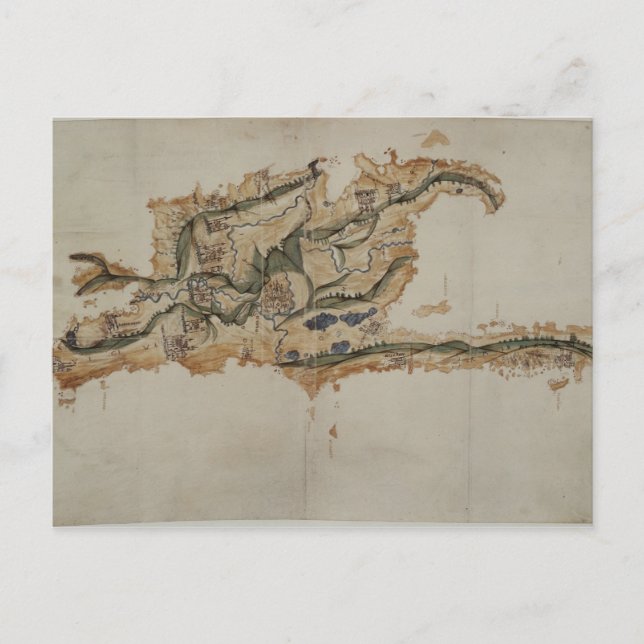 Cartão Postal Mapa da ilha de Santo Domingo (Frente)