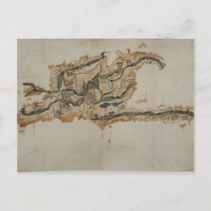 Cartão Postal Mapa da ilha de Santo Domingo