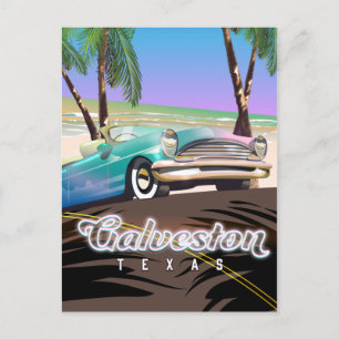 Cartão Postal Mapa da Ilha Galveston Texas EUA