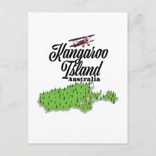 Cartão Postal Mapa da Ilha Kangaroo Austrália