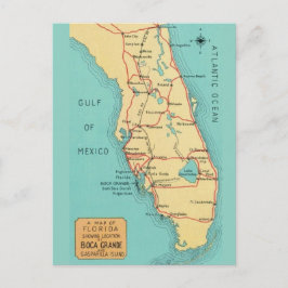 Cartão Postal Mapa da Ilha Useppa Boca Grande Flórida