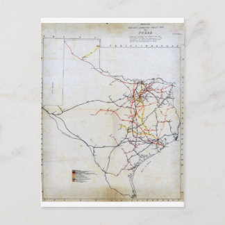 Cartão Postal Mapa da junção ferroviária de Bissell no Texas (18