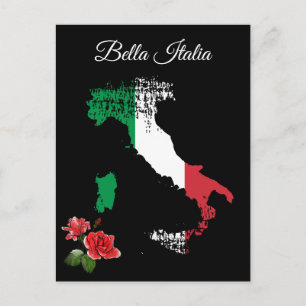 Cartão Postal *~* Mapa da língua italiana Bella Italia