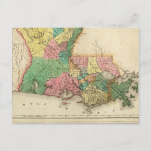 Cartão Postal Mapa Da Louisiana