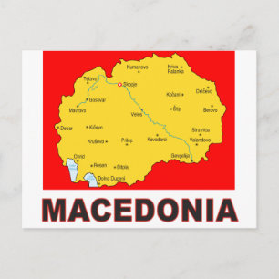 Cartão Postal Mapa da Macedônia