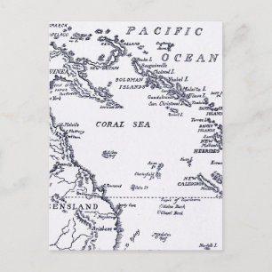Cartão Postal Mapa da Melanésia