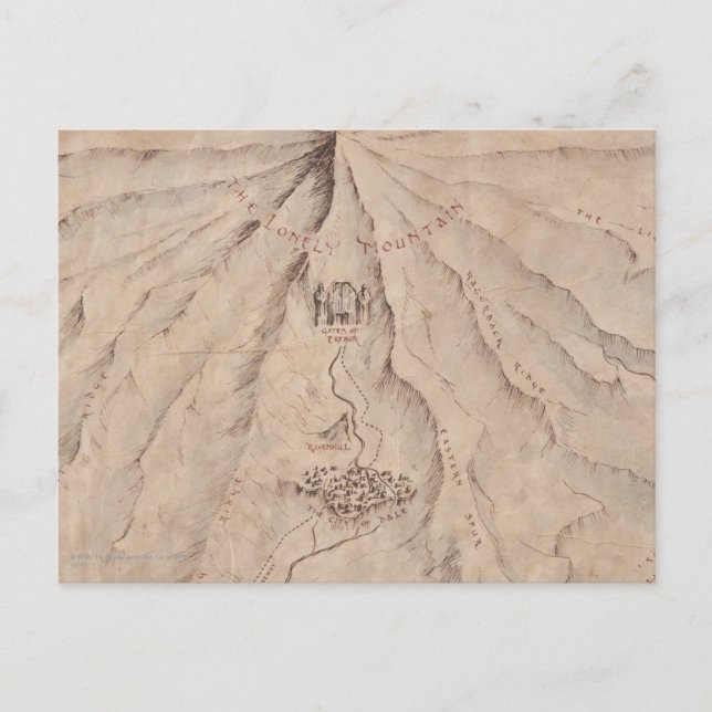 Cartão Postal Mapa da Montanha Lonley (Frente)