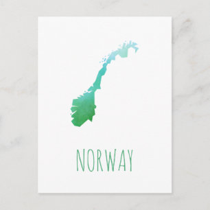 Cartão Postal Mapa da Noruega