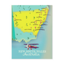 Mapa da Nova Gales do Sul Austrália