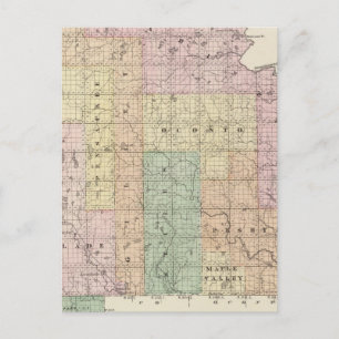 Cartão Postal Mapa da parte do norte do condado de Oconto