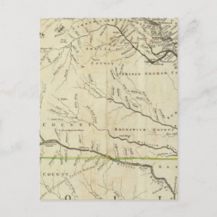 Cartão Postal Mapa da parte mais habitada da Virgínia