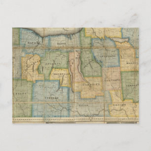 Cartão Postal Mapa da Parte Ocidental do Estado de Nova Iorque