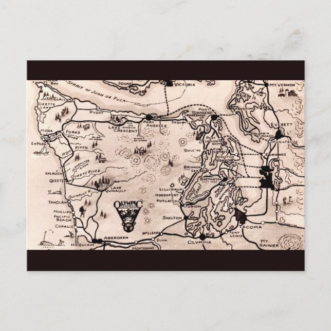 Cartão Postal Mapa da Península Olímpica (Frente)