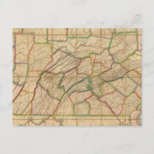 Cartão Postal Mapa da Pensilvânia
