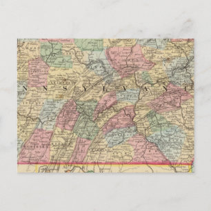 Cartão Postal Mapa da Pensilvânia por Mitchell