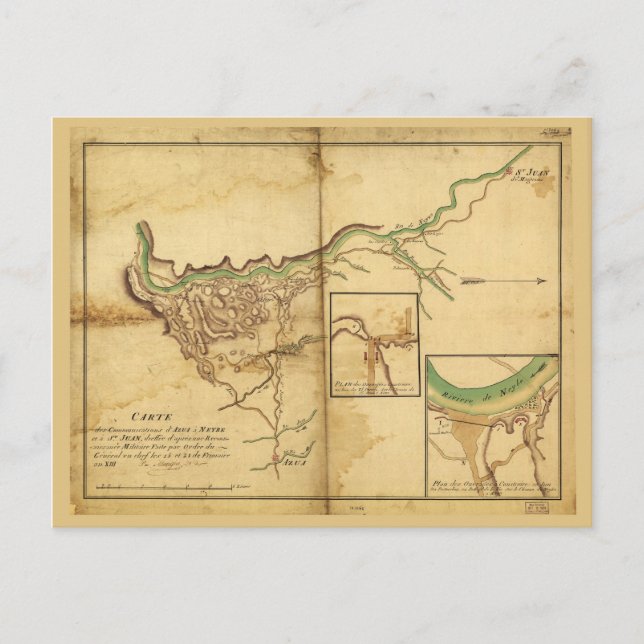 Cartão Postal Mapa da República Dominicana (1804) (Frente)