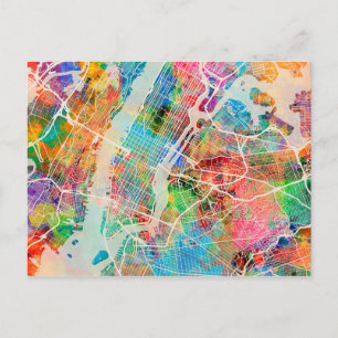 Cartão Postal Mapa da Rua Nova Iorque