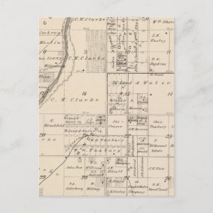 Cartão Postal Mapa da Seção do Condado de Tulare T16S R23E