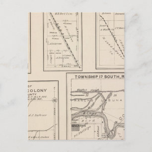 Cartão Postal Mapa da Seção do Condado de Tulare T17S R21E