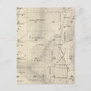 Cartão Postal Mapa da Seção do Condado de Tulare T17S R27E