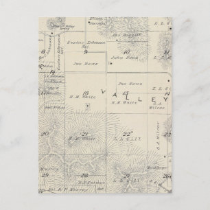 Cartão Postal Mapa da Seção do Condado de Tulare T21S R28E