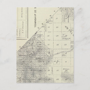 Cartão Postal Mapa da Seção do Condado de Tulare T223S R1617E