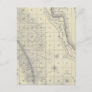 Cartão Postal Mapa da Seção do Condado de Tulare T223S R1819E