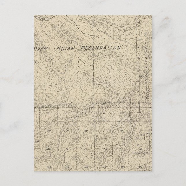 Cartão Postal Mapa da Seção do Condado de Tulare T223S R3031E (Frente)