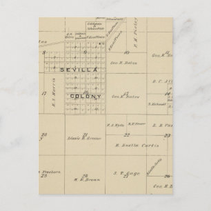 Cartão Postal Mapa da Seção do Condado de Tulare T24S R23E