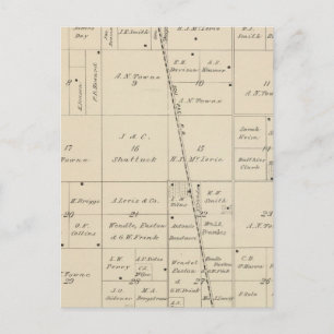 Cartão Postal Mapa da Seção do Condado de Tulare T24S R25E