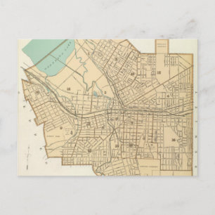 Cartão Postal Mapa da Syracuse em Nova York (1895)