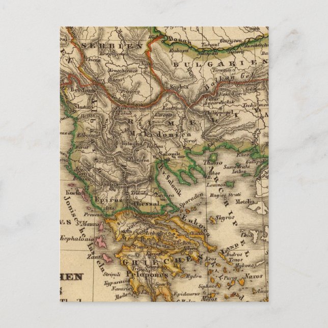 Cartão Postal Mapa da Turquia e da Grécia (Frente)