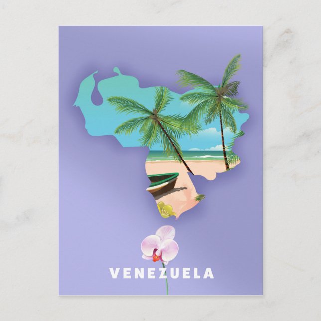 Cartão Postal Mapa da Venezuela (Frente)
