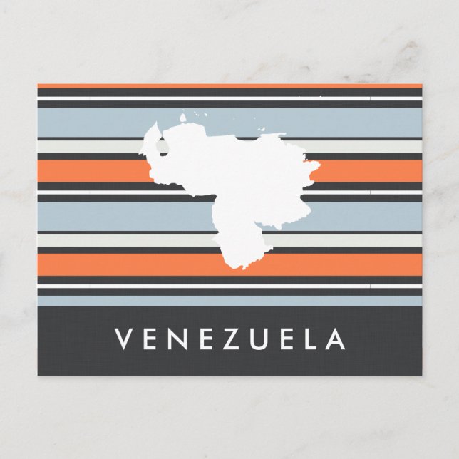 Cartão Postal Mapa da Venezuela: Tiras Modernas (Frente)