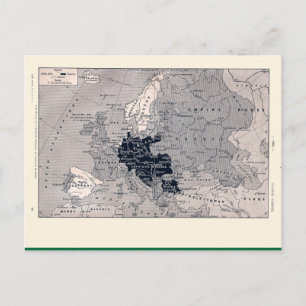Cartão Postal Mapa da Vintage, 1920, Primeira Guerra Mundial, Eu