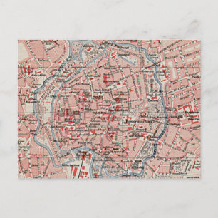 Cartão Postal Mapa da Vintage de Braunschweig Alemanha (1905)