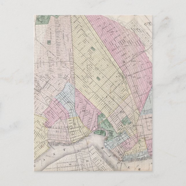 Cartão Postal Mapa da Vintage do Brooklyn (1873) (Frente)