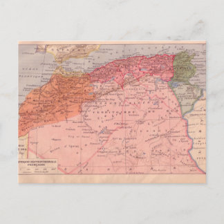 Cartão Postal Mapa da Vintage, Norte de África, por volta de 192