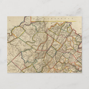 Cartão Postal Mapa da Virgínia