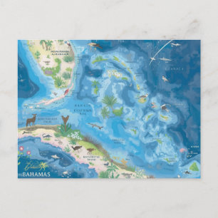 Cartão Postal Mapa das Bahamas