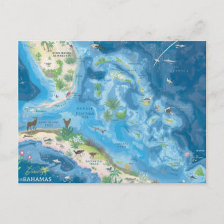 Cartão Postal Mapa das Bahamas