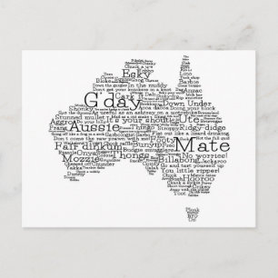 Cartão Postal mapa das gírias australianas