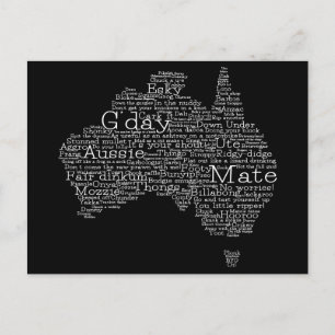 Cartão Postal mapa das gírias australianas